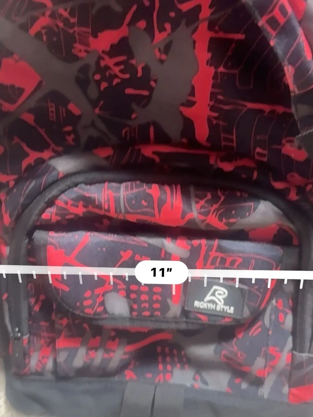 Men's Red & Gray Graphic Backpack